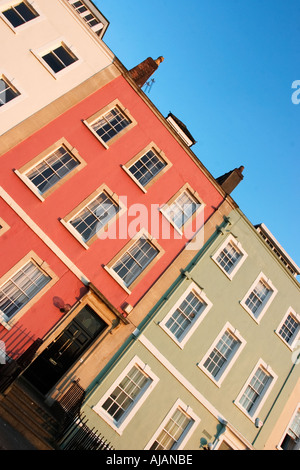 Farbenfrohen Gebäuden auf Redcliffe Parade Westen bei Sonnenuntergang in Bristol, England Stockfoto