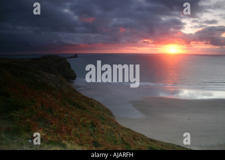 Sunset Over Rhossili Beach Stockfoto