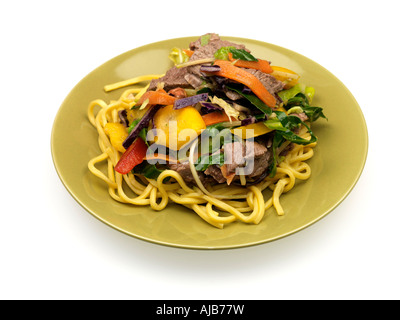 Rindfleisch Pfannengerichte und Nudeln Stockfoto