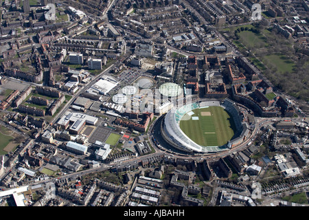 Luftbild Norden östlich von The Oval Cricket Ground und Vorstadtgehäuse Kennington London SE11 England UK hohe schräg Stockfoto