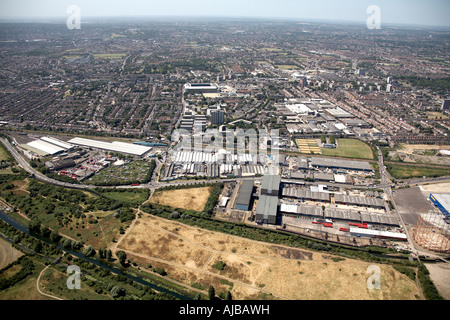 Luftbild östlich von schrägen White Hart Lane Tottenham Hotspur F C Ikea Edmonton Enfield London N18 England UK hohe Niveau Stockfoto