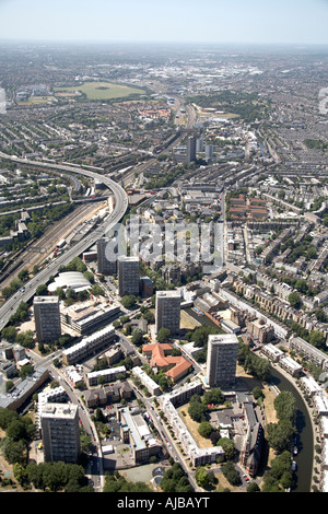 Luftbild Südosten Westbourne Green s Gehäuse Hochhäusern London W9 England UK hohe schräg Stockfoto