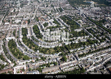 Luftbild östlich von Ladbroke Grove s Gehäuse Nottinghill London W11 England UK hohe schräg Stockfoto