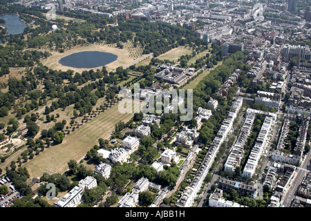 Luftbild Süd östlich von Kensington Palace runden Teich Kensington Gärten Stadt von Westminster London W2 W8 SW7 England UK hoch Stockfoto