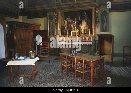 Innenansicht Blick auf der Hospices de Beaune Hotel Dieu nun ein Museum im Zentrum der Stadt Stockfoto