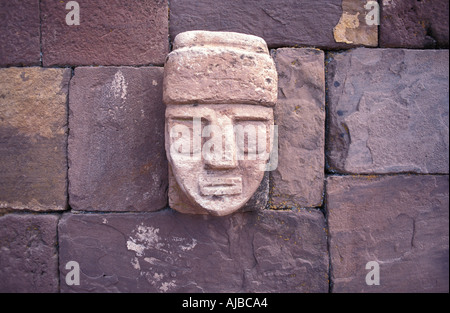 Videoprojekt Semisubterraneo Tiahuanaco Tiwanaku Hauptstadt eines riesigen Reiches und Wiege der Zivilisation der Anden Stockfoto