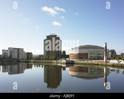 Lagan-Seite Wasser Frontbereich in Belfast. Stockfoto