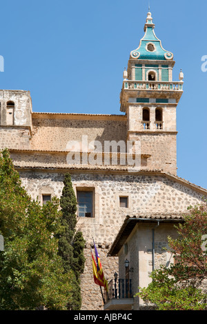 Placa de Cartoixa, alte Stadt von Valldemossa, Westküste, Real Cartuja de Valldemossa, Mallorca, Spanien Stockfoto