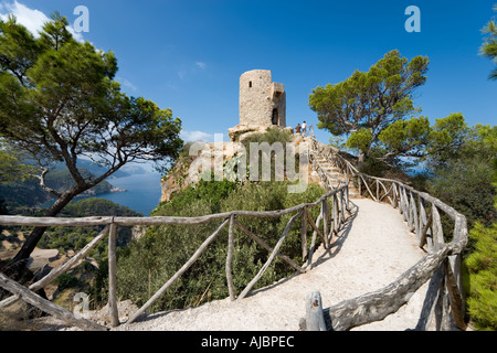 Mirador Torre del Küster in der Nähe von Banyalbufar, Westküste, Mallorca, Spanien Stockfoto