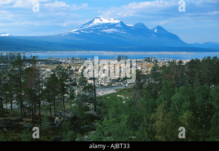 Akka Reichweite und Akkajaure See, Schweden Stockfoto