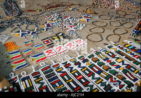High Angle View of Ndebele Kunsthandwerk Stockfoto