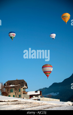 Hot Air Ballonfestival - High Angle View Stockfoto