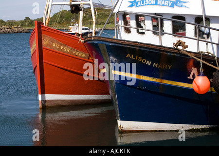 UK Nordirland County Down Ardglass Angeln Boote Alison Mary und Silver Fern vertäut im Hafen Stockfoto