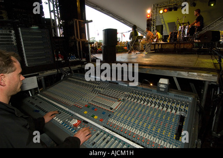 WOMAD Menschenmassen am neuen Standort in Wiltshire im Jahr 2007 die alternative World Music Festival jeden Sommer in Großbritannien passiert Stockfoto