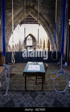 BELL RINGERS Seile, Str. Marys Kirche Barton am Humber Stockfoto