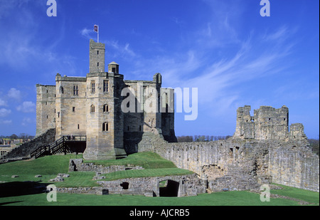 Warkworth Castle in Northumberland, England, UK Stockfoto