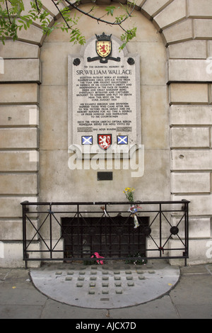 Memorial außerhalb St. Bartholomäus s London, Sir William Wallace Braveheart Stockfoto