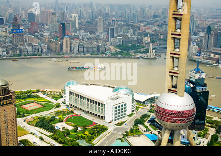 Luftaufnahme von Shanghai Wolkenkratzer Stockfoto