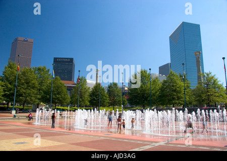 Der Brunnen der Ringe im Centennial Olympic Park Atlanta Georgia Stockfoto