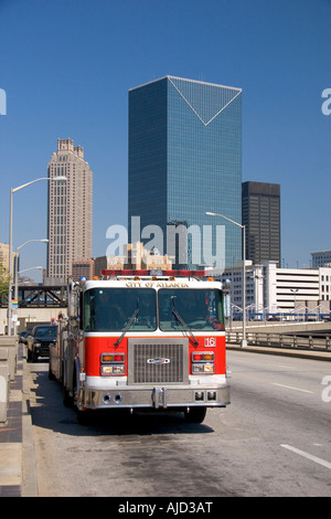 Stadt von Atlanta Feuerwehr Leiterwagen Georgien Stockfoto