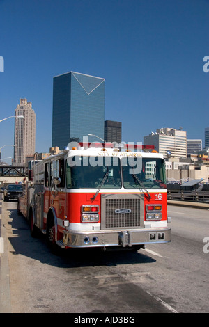 Stadt von Atlanta Feuerwehr Leiterwagen Georgien Stockfoto