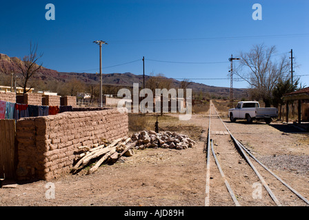 Alter Bahnhof Huacalera, Quebrada de Humahuaca, Provinz Jujuy, Argentinien, Südamerika Stockfoto