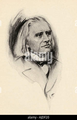 Franz Franz Franz Franz Franz Franz Franz, 1811 - 1886. Ungarischer Komponist, virtuoser Pianist, Dirigent, Musiklehrer, Arrangeur, Organist, Philanthropist, Autor, Nationalist. Stockfoto