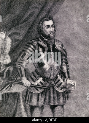 Hernán Cortés de Monroy y Pizarro Altamirano, Marquis auf das Tal von Oaxaca, 1485 -1547. Spanische Eroberer. Stockfoto