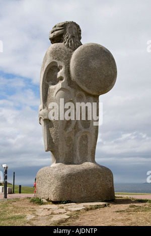 Statue von Breogán, eine mythische keltische König von Galizien, Spanien in der Nähe von Tower of Hercules (Torre de Hércules) in Coruna. Stockfoto