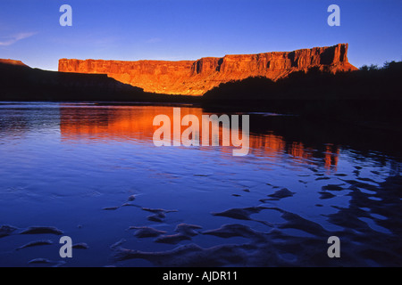 Sonnenuntergang auf dem Green River, Utah Stockfoto