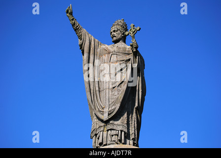 Statue von Papst Urban II., Chatillon-sur-Marne, Marne, Champagne-Ardenne, Frankreich Stockfoto