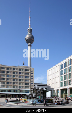 Berlin Alexanderplatz Alexander Platz Platz Platz Televisiontower Fernsehturm Stockfoto