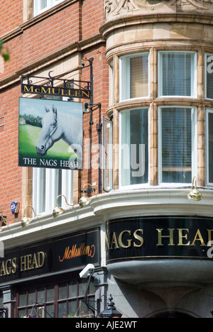 Zeichen des Nags Head Pub in Floral Street Covent Garden Stockfoto