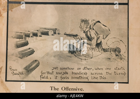WW1 Cartoon Armee Helm siehe auch Bild AJEG1H Stockfoto