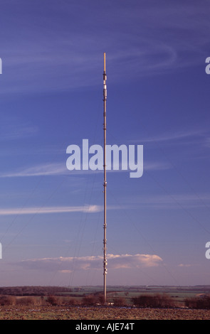 Fernsehen und Radio Kommunikation Mast in Waltham auf der Wolds Leicestershire Stockfoto