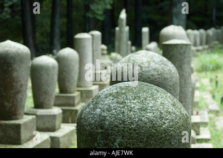 Mönch-Schreine (Graves) Hieizan Enryakuji (Enryaku-Ji), Mount Hieizan (Hiei-Zan), Kyoto, Japan Stockfoto