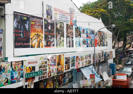 Filmposter an Wand, die Förderung der indische Filme wenig Indien Singapur Stockfoto
