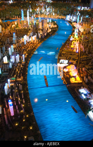 Beleuchtete Skala Plan von Shanghai von der zukünftigen Shanghai Urban Planning und Expo 2010 Exhibition Hall Shanghai China Stockfoto