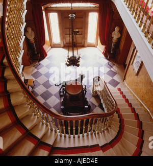 Der Blick von oben in die West Hall der Argory County Armagh in Nordirland Stockfoto