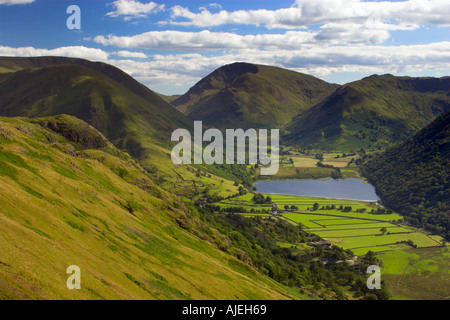 England, Cumbria, Lake District National Park.  Blick vom Patterdale Common, hoch über Ullswater, blicken in Richtung Kirkstone Pass Stockfoto