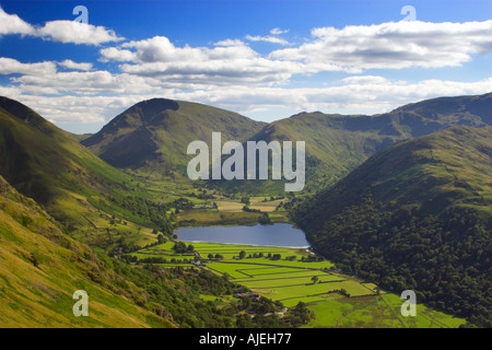 England, Cumbria, Lake District National Park.  Blick vom Patterdale Common, hoch über Ullswater, blicken in Richtung Kirkstone Pass Stockfoto