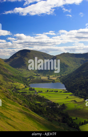 England, Cumbria, Lake District National Park.  Blick vom Patterdale Common, hoch über Ullswater, blicken in Richtung Kirkstone Pass Stockfoto