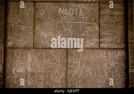 Wand-Palma de Mallorca Mallorca Spanien Graffiti auf einem Bahnhof in der Hauptstadt Stockfoto