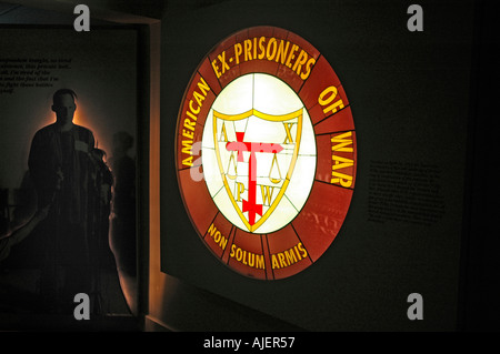 Das Nationalmuseum der Kriegsgefangenschaft in Andersonville, Georgia, USA Veteranen Nationalfriedhof und Statuen vor Ort in Stockfoto