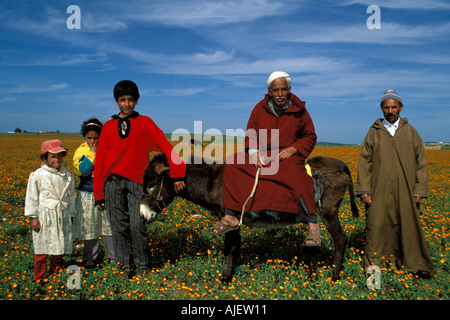Porträt einer Bauernfamilie Stockfoto