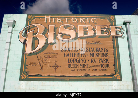 Auf der Seite eines Gebäudes in Bisbee Arizona Karte Stockfoto