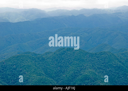 Blick vom Mount Hieizan (Hiei-Zan) mit Blick auf den nördlichen Rand der Stadt Kyoto, Kyoto, Japan Stockfoto