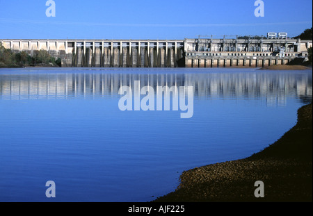 Lake Of The Ozarks Bagnell Dam in der Nacht Stockfoto