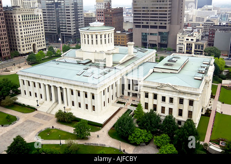 Luftbild von der Ohio State House Hauptstadt Gebäude in Columbus OH Stockfoto