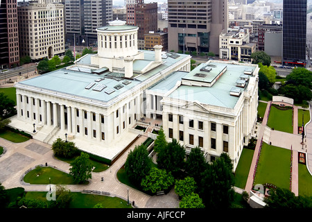 Luftbild von der Ohio State House Hauptstadt Gebäude in Columbus OH Stockfoto